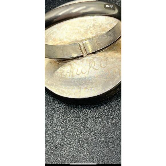 Vintage Mexican 925 Sterling Silver Pressed Flower Ring Signed AMIKO #1341 - Picture 6 of 16